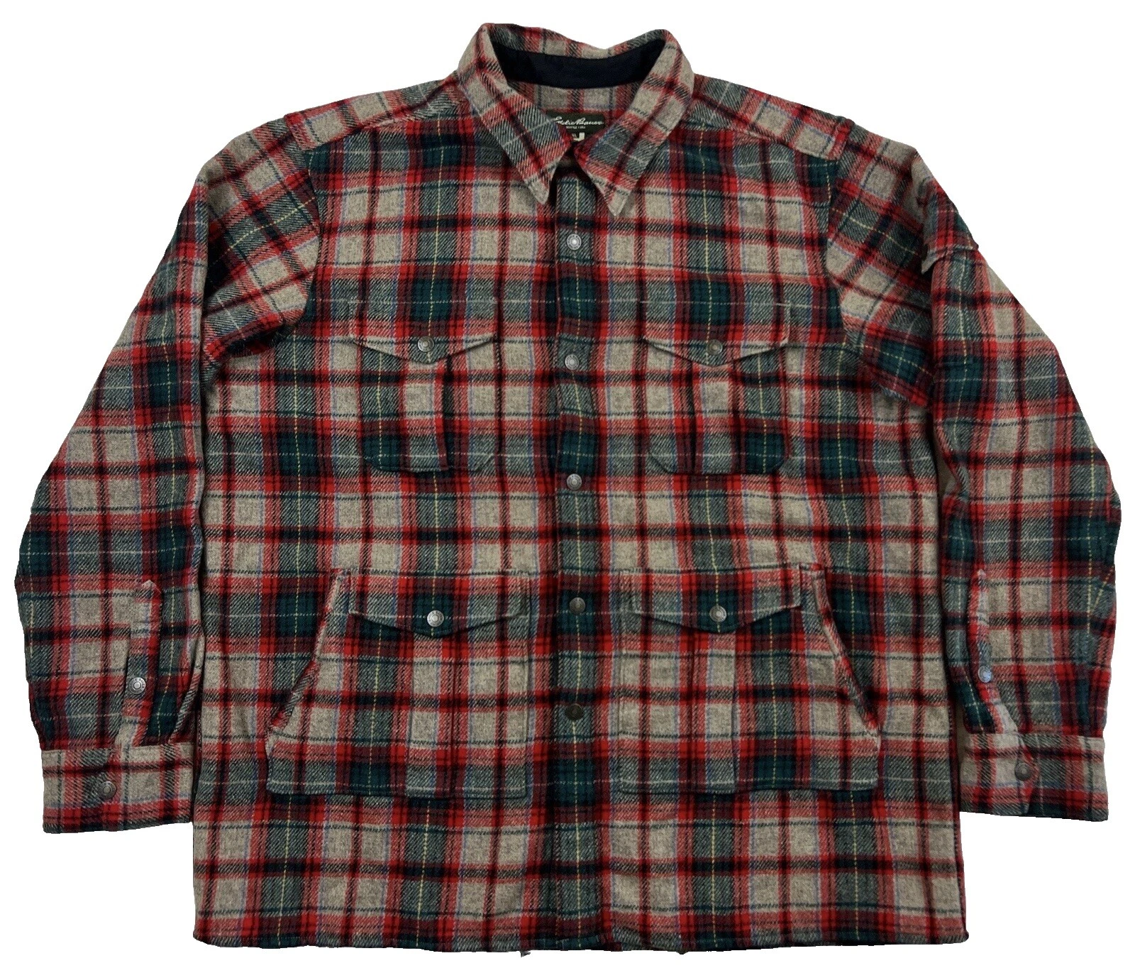 Botón Informal de Lana Eddie Bauer-Down Shirts for Men