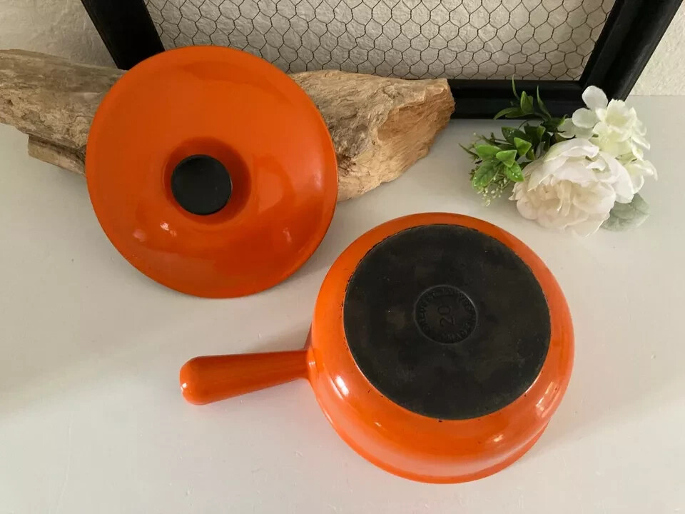 Casserole Saucière Le Creuset 16cm Fonte Orange - Vintage Années 80/90