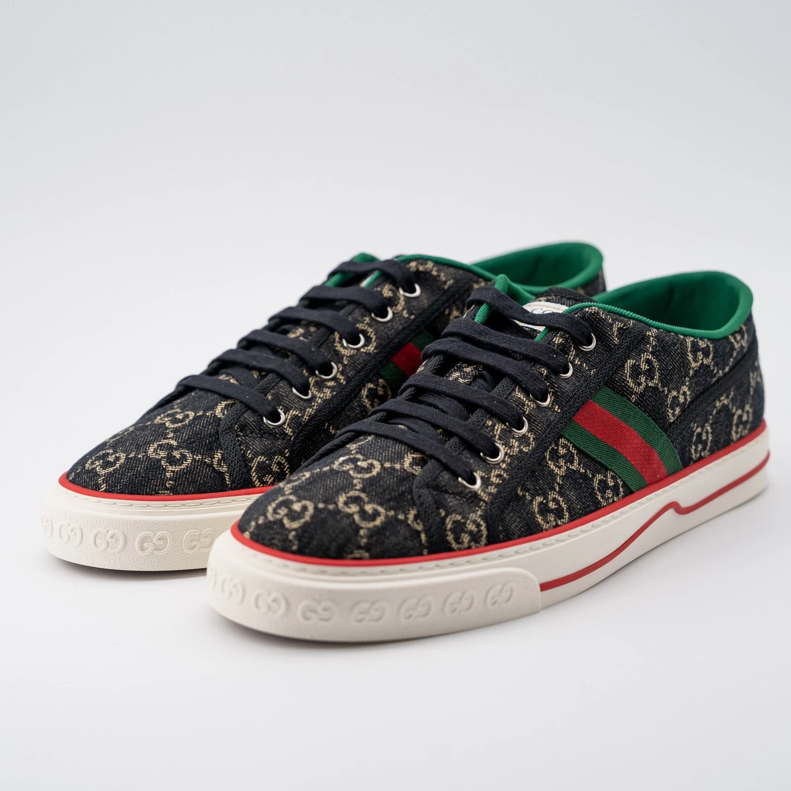 taille 13G   Baskets Gucci tennis noir denim imprimé GG