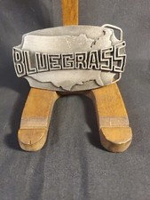 Vintage 1980 Pewter Belt Buckle " Bluegrass" Country Music