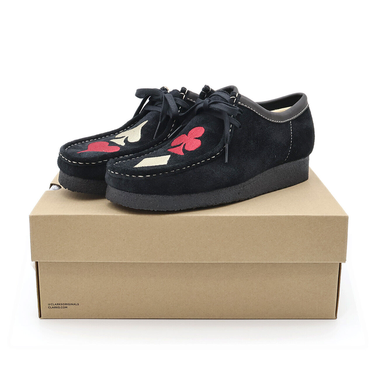 26173697 Stussy Clarks Originals Wallabee Black Suede Red Gold