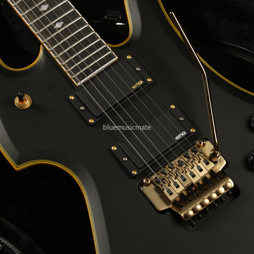Matte Black Electric Guitars Gold Edge Guitar Gold Hardware