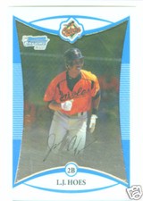 L.J. Hoes Baltimore Orioles 2008 Bowman Chrome Draft