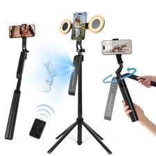 70.9" Auto Face Tracking Tripod 360  Rotation with Stand  Light, Phone Cam