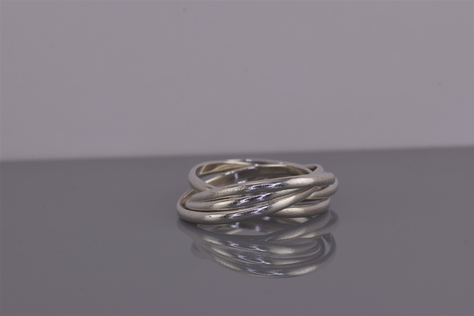 Sterling Silver Interlocking Solid Rolling 5 Band… - image 7