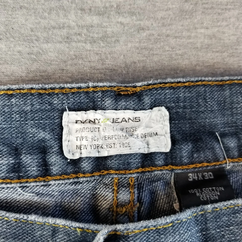 Pantalones de mezclilla DKNY para hombre talla 34x30 años 2000 de colección tiro bajo rendimiento 100 % algodón Normcore Foto 2 de 4