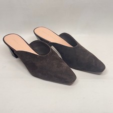 Loeffler Randall Perry Mules in camoscio a punta marrone cioccolato taglia 9B