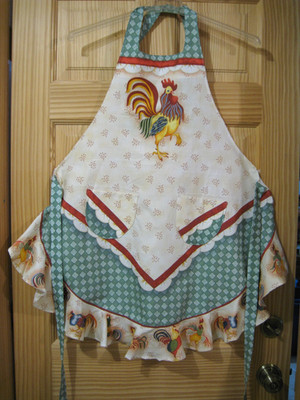 Chicken Rooster Pattern Full Kitchen Apron