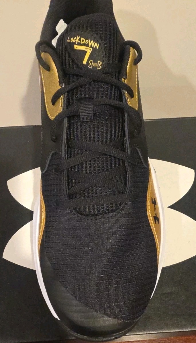 New Under Armour Lockdown 7 Low Men’s Basketball Shoes – Size 14 Black/Gold thumbnail 7