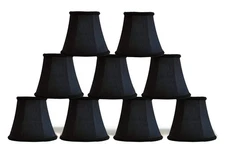 Urbanest Set of 9 Chandelier Mini Lamp Shade 5-inch, Bell, Clip On,Black