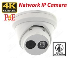 4K 8MP IP Network PoE Bullet Camera with Built-In Mic, AI Human Detection, 2.8mm
