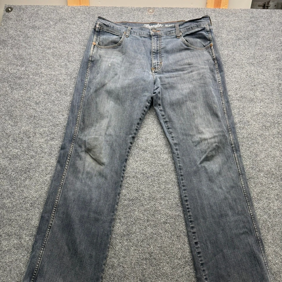 Wrangler Retro Jeans Men's 36x32 Dark Wash Relaxed Boot Cut Denim Casual Pants - Image 3 of 4