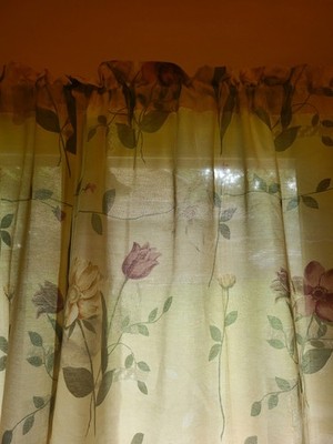 Vintage ''Flowers in the Wind'' Dan River  Curtain Panels 1970s 84'' Long 41'' Wide 