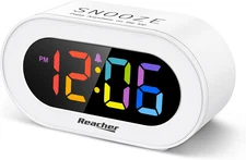 Small Colorful LED Digital Alarm Clock Snooze Adjustable Volume Brightness