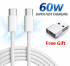 Type C to Type C Cable PD 60W Fast Charger Braided Cable Long USB C Nylon Lead