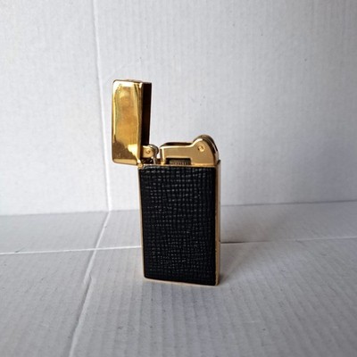 Diplomat Gas Feuerzeug   Goldfarben Schwarz Swiss Made Vintage Schweiz 1970's