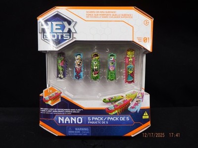 Vibrant Nano 5-Pack: 4 Autonomous Mini Bots & Flash Bot-Fun for Kids-NIB-C208