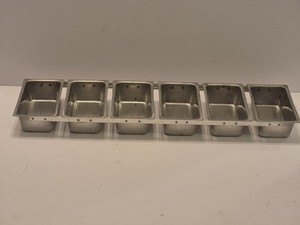 1 VTG Mini Bread Loaf Baking Pan 6 Strap Commercial 4/1.4" x 2/3.8 pans Rare