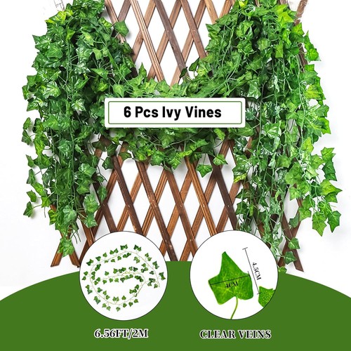 HXWEIYE 6 Pack Fake Vines for Room Décor, Artificial Ivy 6 Pack, Green - Picture 3 of 7
