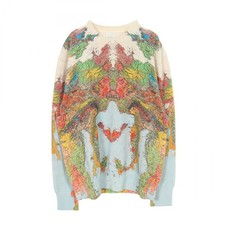 BURBERRY GLOBE map print sweater knit cotton Blue Beige Multicolor M Used mens