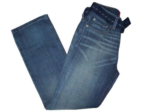 Neu mit Etikett Jungen Levi's 514 schmale gerade Passform Jeans + Gürtel mittlere Waschung Größe 12 26 x 26,5 - Bild 5 von 6