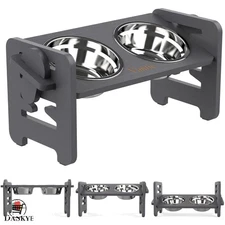 Adjustable 6 Height Elevated Dog Bowls for Healthy Eating - Ideal for Small Pets
