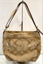 Coach Tan Monogram Jacquard Shoulder Purse