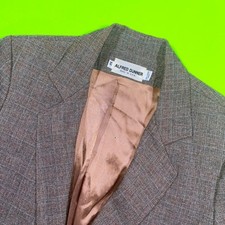 Alfred Dunner Vintage Glen Check Plaid Blazer Brown Gray Single Button Size 12