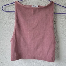 Cotton:On Seamless Benni High Neck Cropped Tank Top Size M/L, Cinnamon, NWT