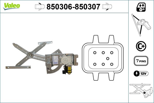 Valeo 850307 Fensterheber Vorne Rechts FüR Opel-image