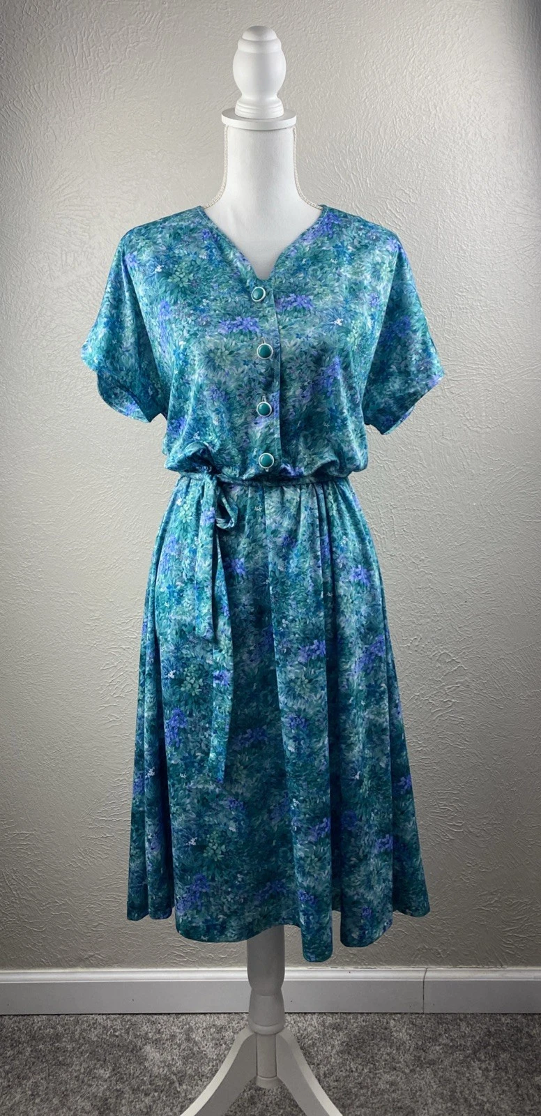 Heband Green And Blue Floral Dress