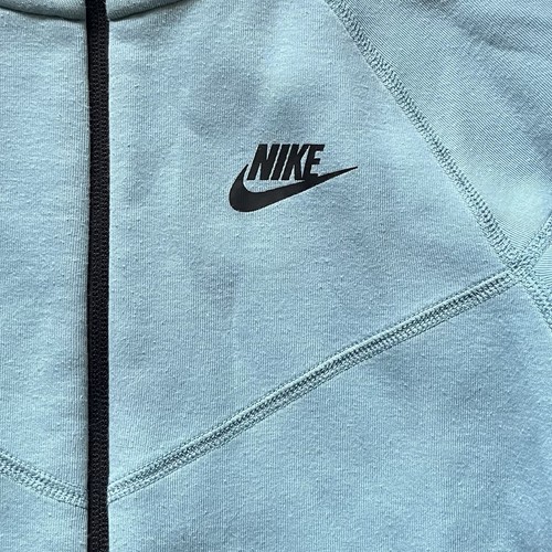 Nike Tech Jacket Hoodie Medium Blue Youth Boys Full Zip Lined Polyester Cotton - Picture 3 of 18