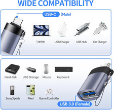 USB to USB C Adapter, USB C Male to USB 3.0 Female 2 Pack, C Female to a Male...