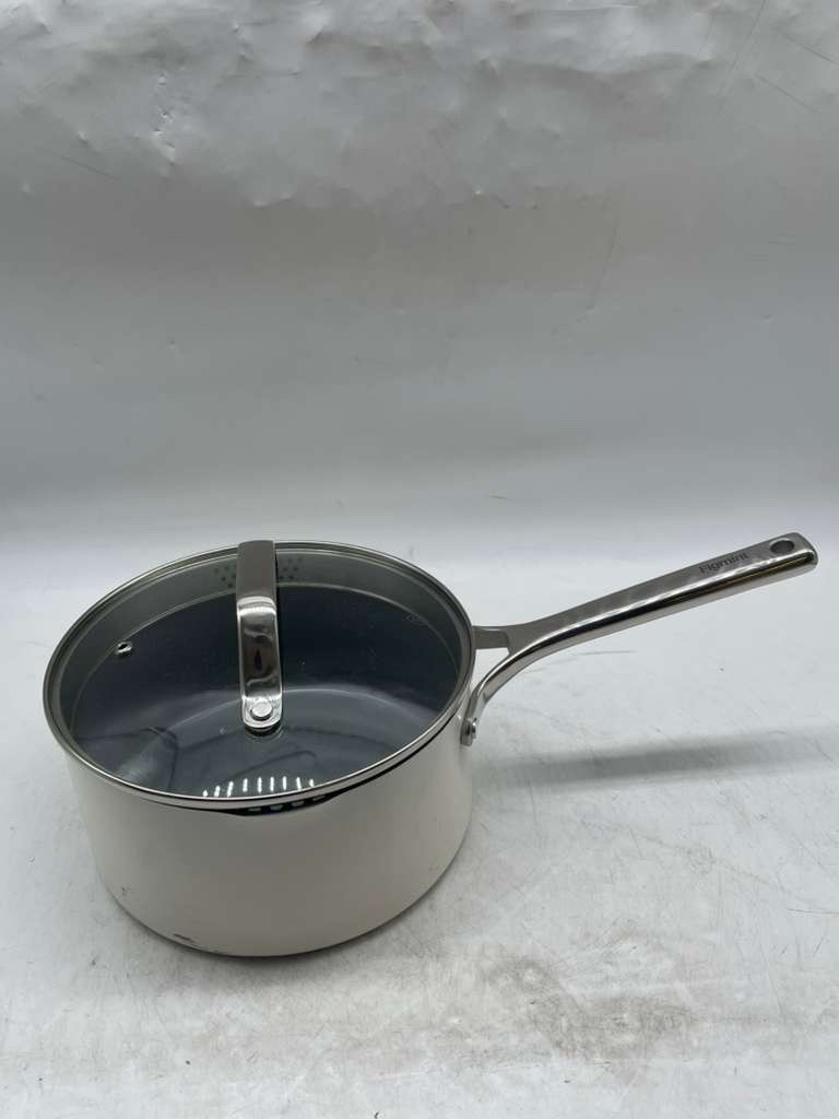 7pc Nonstick Ceramic Coated Aluminum Cookware Set - Figmint™ (Cream, USED)