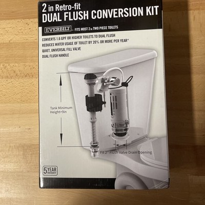 Everbilt 2 inch Dual Flush Toilet Conversion Kit New