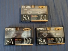 TDK SA100 High Bias Blank Audio Cassette Tapes 3-Sealed Type 2 High Position