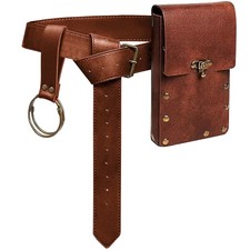 WERFORU Medieval Renaissance Belt Leather Pouch Belt A-coffee-belt