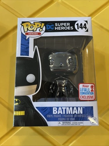 Funko Pop! DC Batman #144 Black Chrome 2017 NYCC Convention Rare w/Protector
