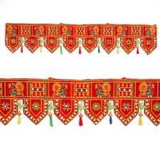 Toran Bandhanwar Door Wall Decorative Cloth Hanging for Festival Traditional ...