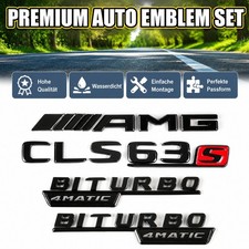 F&uuml;r Mercedes CLS AMG 4 St&uuml;ck Packung dunkle Klebesticker BITURBO4matic CLS63S