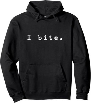 I bite. | A funny 90s style design that says I bite. Pullover Hoodie S-3XL