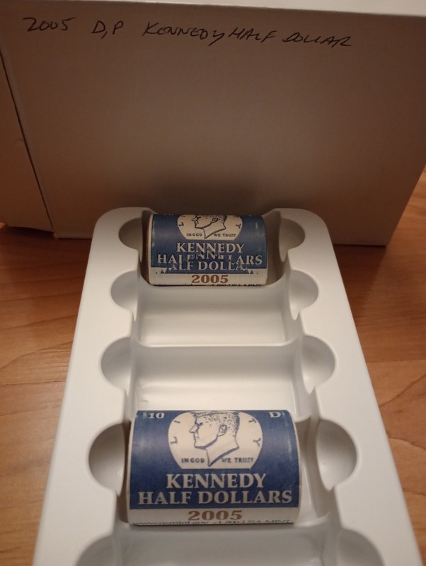 2005-P & D US Mint Rolls Half Dollars Halves Kennedy Unc - 2 Rolls $20 Face