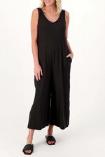 Cuddl Duds wide Leg Flexwear v-Neck Jumpsuit Black 2