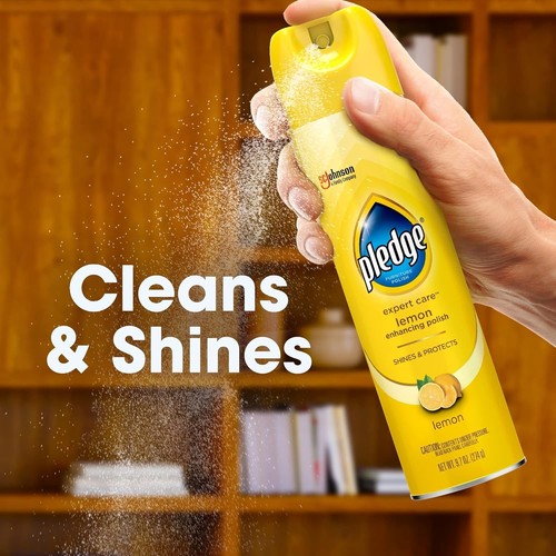 Pledge Enhancing Polish, Furniture & Wood Spray, Lemon Scent, 9.7oz - Picture 9 of 11