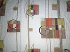 Pr Vtg Mid Century MOD Atomic Geometric Pinch Pleat Curtains 24x80" Each #3
