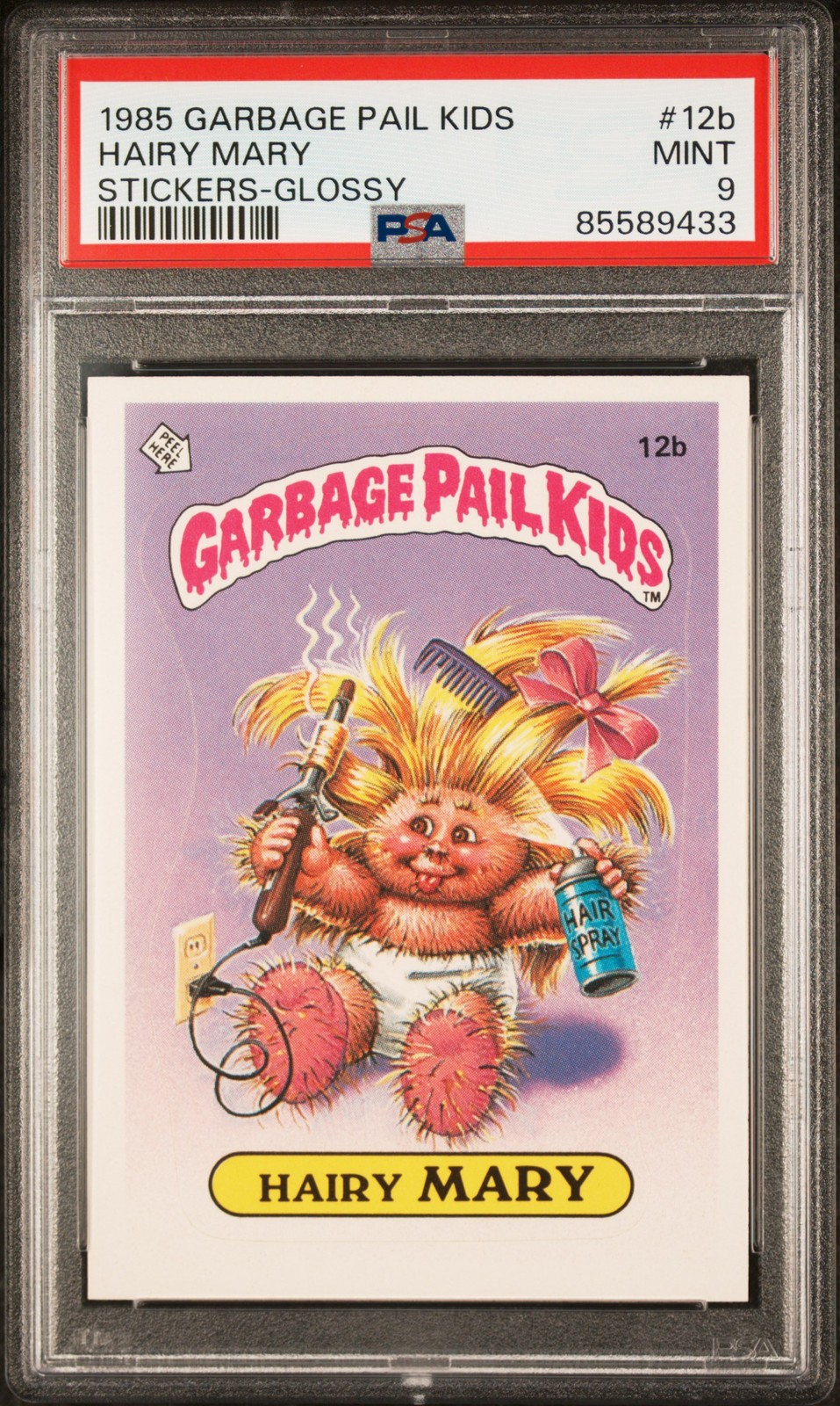 1985 Topps Garbage Pail Kids Series 1 #12b Hairy Mary PSA 9 Pop 81 Glossy