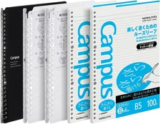 Campus Smart Ring Binders 3 Pack, B5 Binder Notebooks in White & Black, up to...