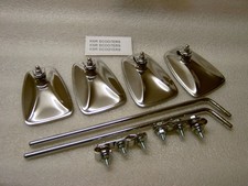 LAMBRETTA MOD 4 CHROME FLUTED BACK MIRRORS, 12"SHORT STEMS AND BRACKETS