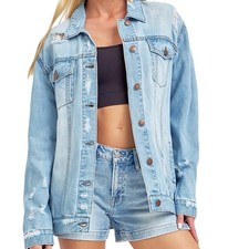 Risen RDJ1113 Light Loose Fit Distressed Jacket-224MS