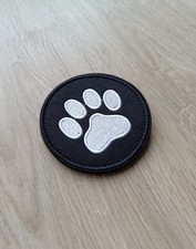 Hund Pfote K9 Patch/Aufnäher Klett Mit Flausch Schwarz|Weiß Rund Polizei 